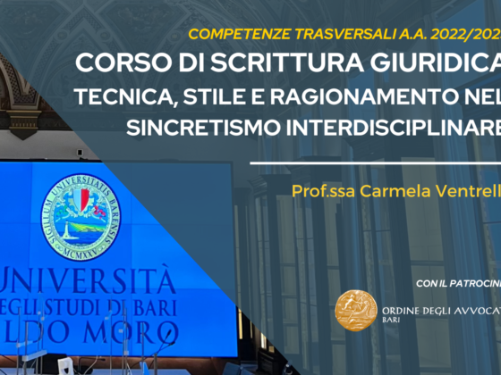 Corso di scrittura giuridica: laboratori pratici 5, 7 e 9 giugno 2023